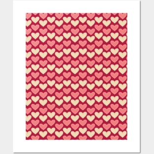 Red Hearts Repeated Pattern 066#001 Posters and Art